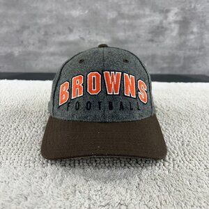 VINTAGE CLEVELAND BROWNS‎ STRAP BACK HAT OSFA HEATHER TWO TONE WOOL ANNCO